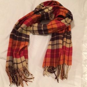 V.FRAAS Cashmink Plaid Oversized Scarf Made in Germany w/Burberry Box
